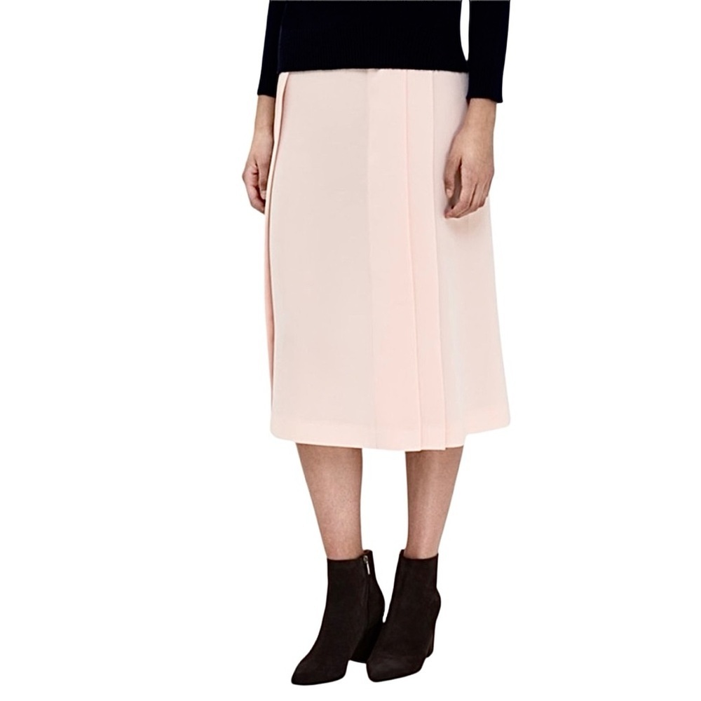 NWT MaxMara Tundra blush pink chiffon midi wrap style skirt US 8 *read